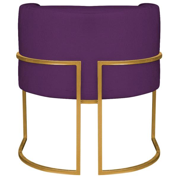 Imagem de Kit 02 Poltronas Decorativas Luna Base de Ferro Dourado Suede