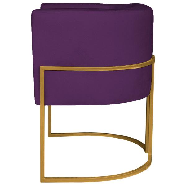 Imagem de Kit 02 Poltronas Decorativas Luna Base de Ferro Dourado Suede