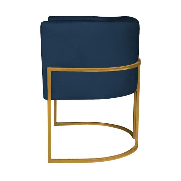 Imagem de Kit 02 Poltronas Decorativas Luna Base de Ferro Dourado Suede