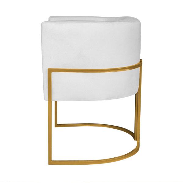 Imagem de Kit 02 Poltronas Decorativas Luna Base de Ferro Dourado Suede