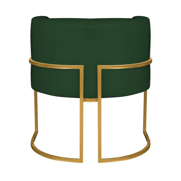 Imagem de Kit 02 Poltronas Decorativas Luna Base de Ferro Dourado Suede