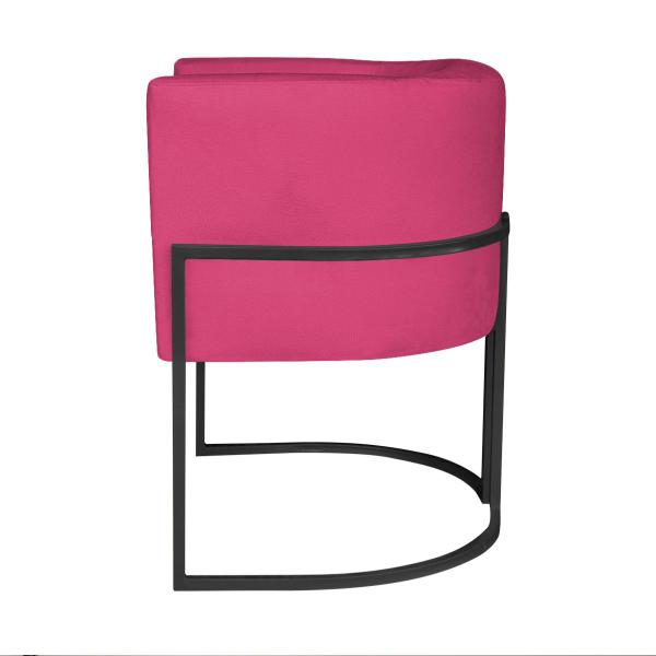 Kit 02 Poltronas Decorativas Luna Base de Ferro Preto Suede - Doce Sonho Móveis Imagem de Kit 02 Poltronas Decorativas Luna Base de Ferro Preto Suede