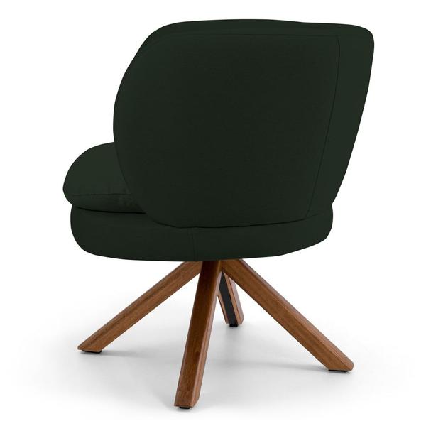 Imagem de Kit 02 Poltronas Decorativas Melissa Base Giromad Giratória B-303 Veludo Verde Musgo - Domi