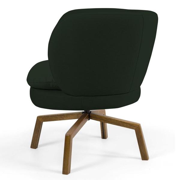 Imagem de Kit 02 Poltronas Decorativas Melissa Base Ka Giratória Castanho B-303 Veludo Verde Musgo - Domi