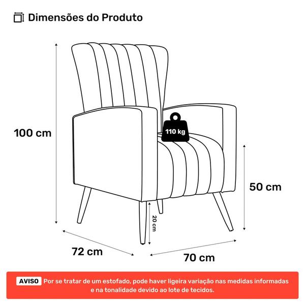Kit 02 Poltronas Decorativas Melody com Pés Palito Veludo Azul Marinho - Abmaza Imagem de Kit 02 Poltronas Decorativas Melody com Pés Palito Veludo Azul Marinho - Abmaza