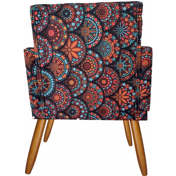 Imagem de Kit 02 Poltronas Decorativas Nina E 2 Puff Mandala Preto