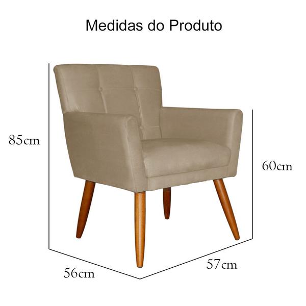 Imagem de Kit 02 Poltronas Decorativas Onix Suede Capuccino - DS Estofados