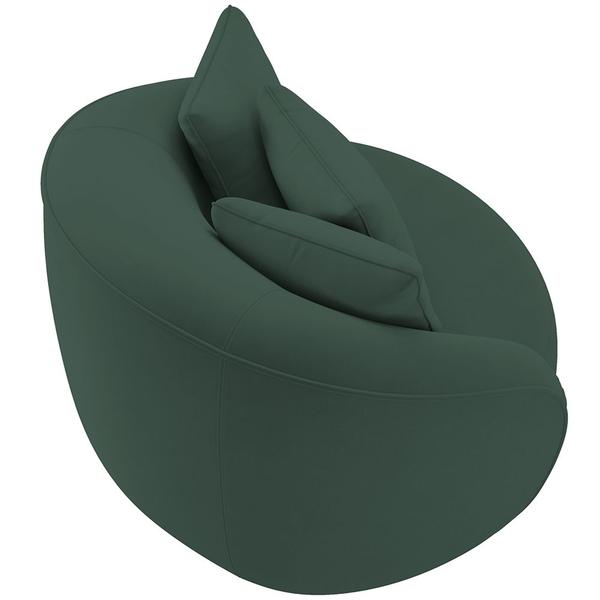 Imagem de Kit 02 Poltronas Decorativas Para Sala de Estar Base Fixa Pés Madeira Witta M03 Veludo Verde - Lyam Decor