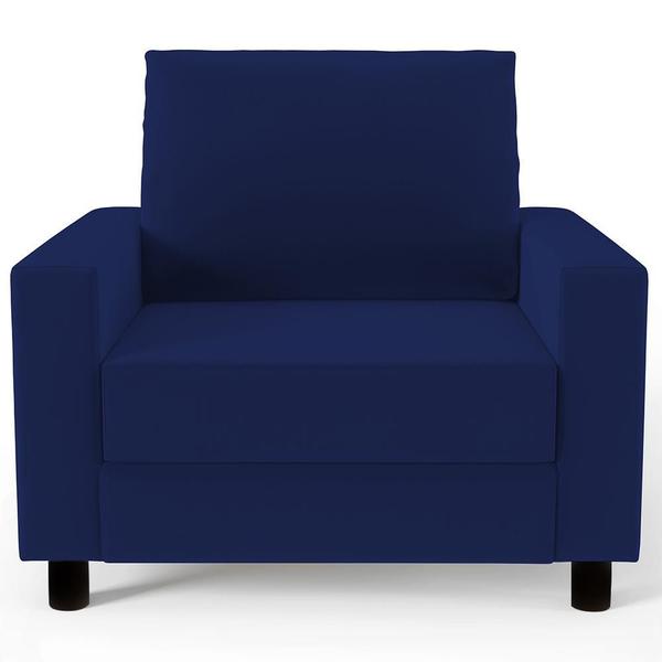 Imagem de Kit 02 Poltronas Decorativas Para Sala De Estar E Recepção Malta L02 Suede Azul Marinho - Lyam Decor