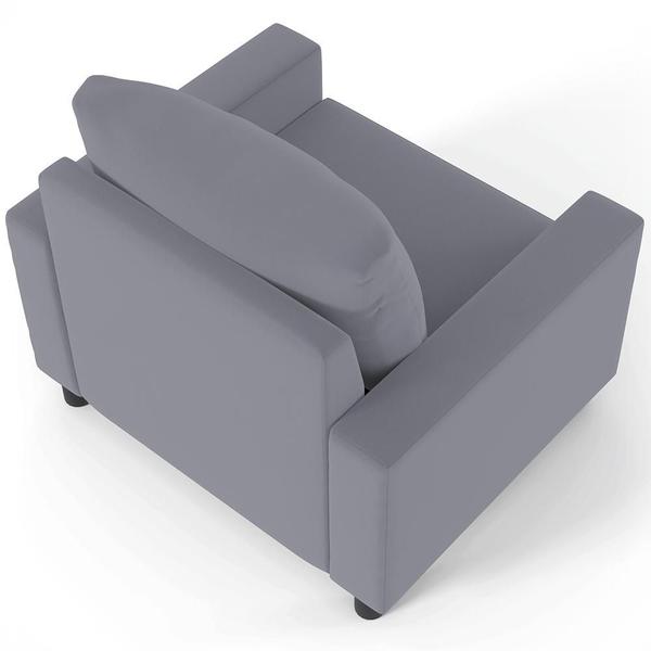 Imagem de Kit 02 Poltronas Decorativas Para Sala De Estar E Recepção Malta L02 Suede Cinza - Lyam Decor