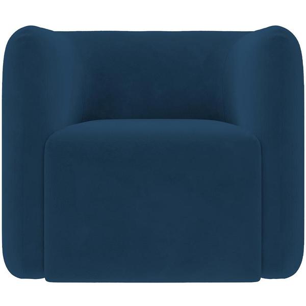 Imagem de Kit 02 Poltronas Decorativas Para Sala de Estar Fixa Living Peônia K01 Veludo Azul Marinho - Lyam Decor