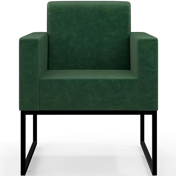 Imagem de Kit 02 Poltronas Decorativas Sala Base fixa Metal Helô L02 Facto Verde Musgo - Lyam Decor