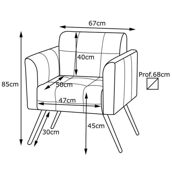 Imagem de Kit 02 Poltronas Decorativas Sala de Estar Bia Couro Caramelo G58 - Gran Belo