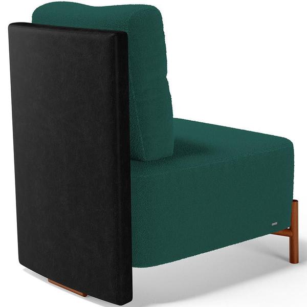 Imagem de Kit 02 Poltronas Decorativas Sala de Estar Living Hungria L02 material sintético Preto Bouclê Verde - Lyam