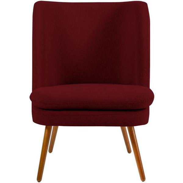 Imagem de Kit 02 Poltronas Decorativas Sala de Estar Pés Palito Megara Veludo Marsala G15 - Gran Belo