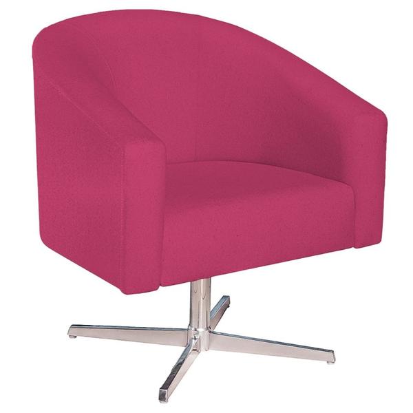 Imagem de Kit 02 Poltronas Decorativas Sala de Estar Recepção Luiza Base Giratória de Metal Suede Pink - Amarena Móveis