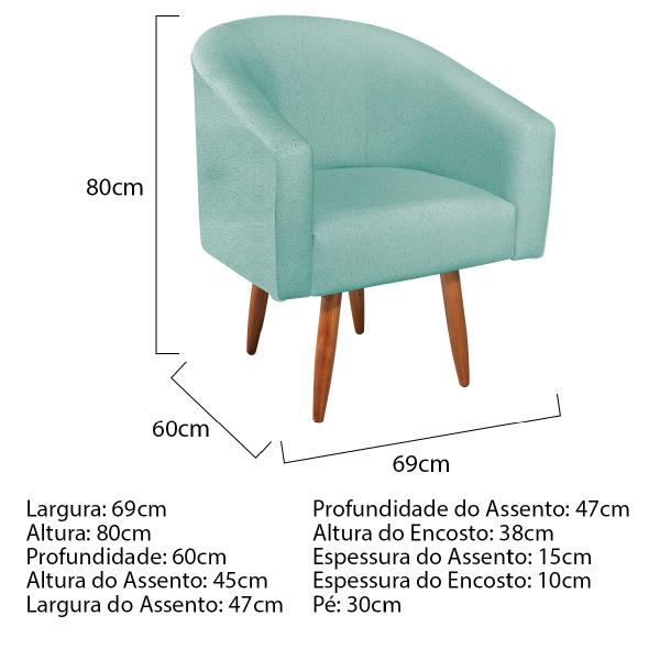 Imagem de Kit 02 Poltronas Decorativas Sala de Estar Recepcao Luiza Pes Palito Suede - Amarena Moveis