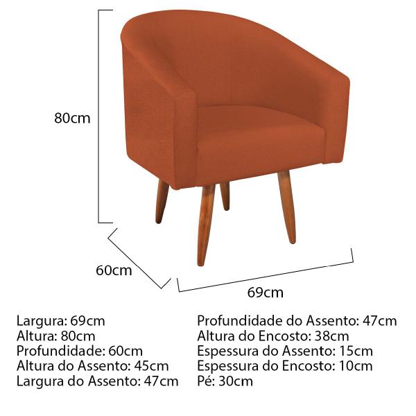 Imagem de Kit 02 Poltronas Decorativas Sala de Estar Recepção Luiza Pés Palito Suede - Doce Sonho Móveis