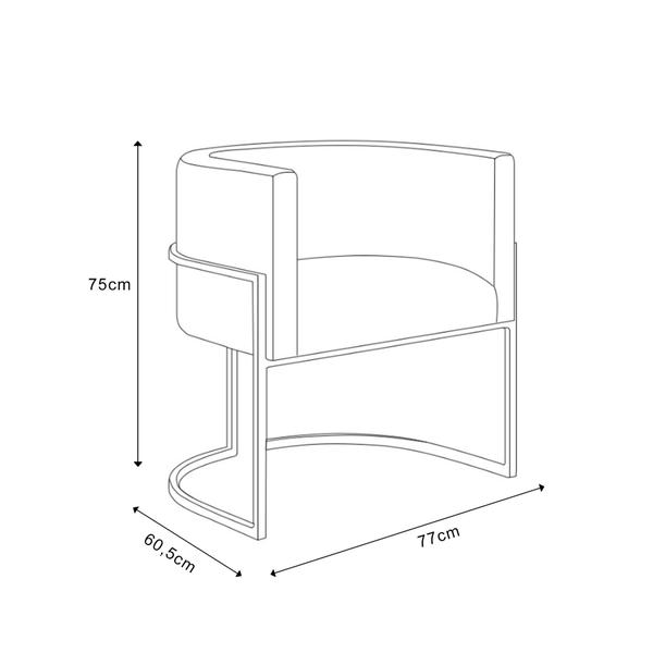 Imagem de Kit 02 Poltronas Decorativo Luna Marrom - Base Ferro Preto