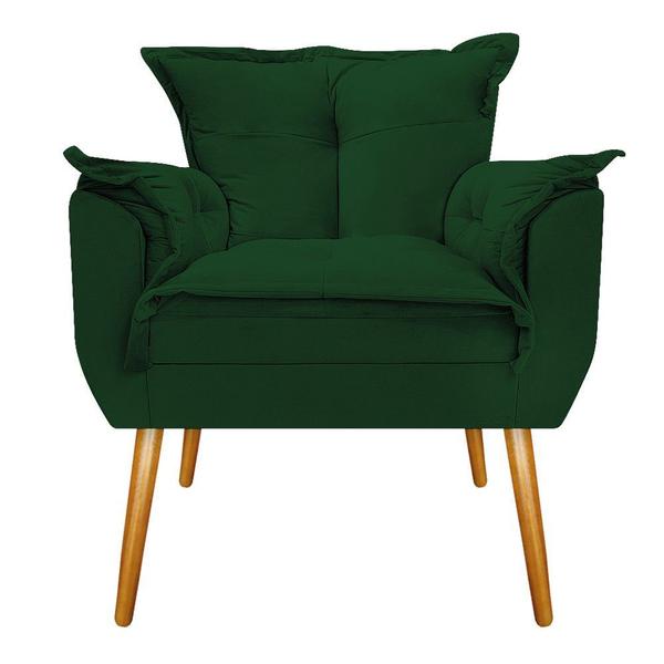 Imagem de Kit 02 Poltronas e Puff Zatti Palito Mel Suede Verde - KDAcanto Móveis