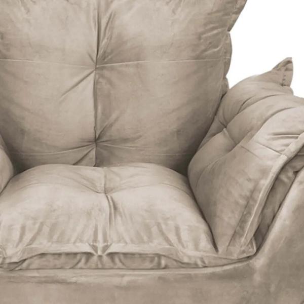 Imagem de Kit 02 Poltronas Fatte Confort Decorativa Recepção Salão de Beleza Sala Suede Nude - Ahazzo Móveis