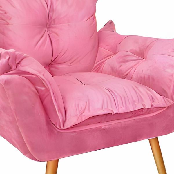 Imagem de Kit 02 Poltronas Fatte Confort Escritório Quarto Sala de Estar Suede Rosa Bebê - Ahazzo Móveis