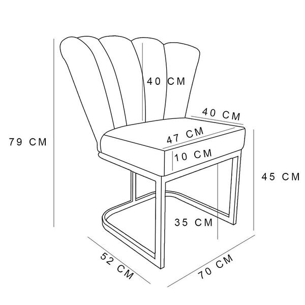 Imagem de Kit 02 Poltronas Flor Corano Base Metálica Industrial Preto - Pallazio