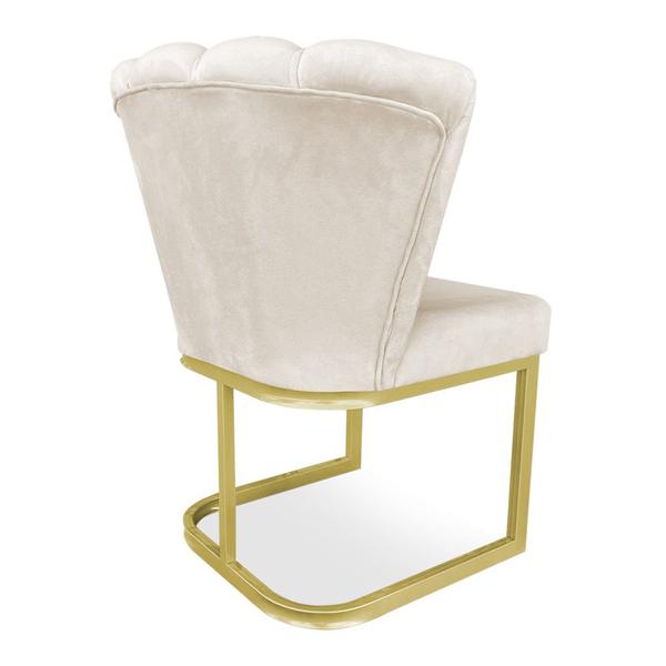 Imagem de Kit 02 Poltronas Flor Veludo Base Metálica Industrial Dourado - Pallazio