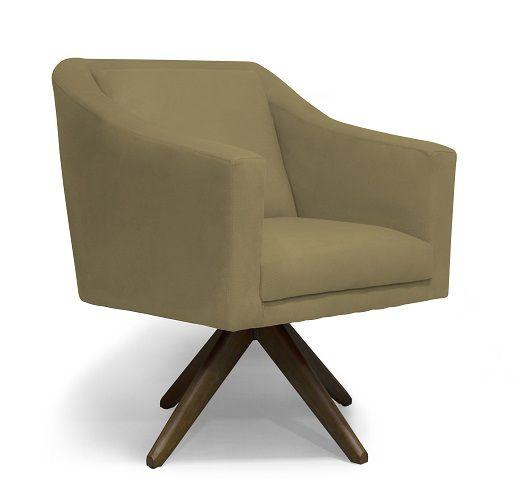 Imagem de Kit 02 Poltronas Gabriela Suede Cappucino Base Giratória - Meu Lar Decorações