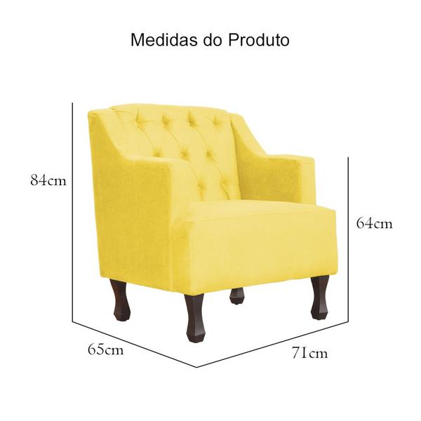 Imagem de Kit 02 poltronas Genesis Luxo Suede Cores - DS Estofados