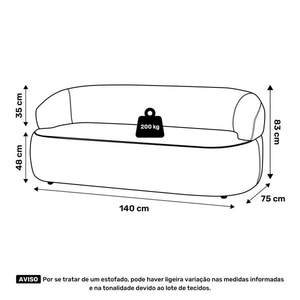 Imagem de Kit 02 Poltronas Giratória e 01 Sofá Orgânico Glee 02 Lugares 140cm Bouclê Bege - Desk Design