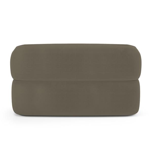 Imagem de Kit 02 Poltronas Giratória e 01 Sofá Orgânico Glee 02 Lugares 140cm Bouclê Marrom Militar - Desk Design