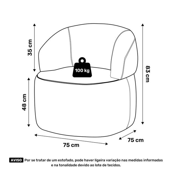 Imagem de Kit 02 Poltronas Giratória e 01 Sofá Orgânico Glee 02 Lugares 140cm Bouclê Terracota - Abmaza