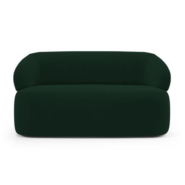 Imagem de Kit 02 Poltronas Giratória e 01 Sofá Orgânico Glee 02 Lugares 140cm Veludo Verde Escuro - Abmaza