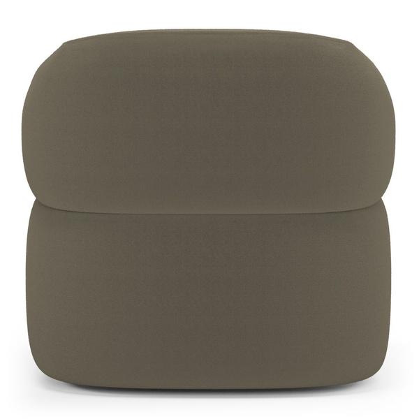 Imagem de Kit 02 Poltronas Giratória e 01 Sofá Orgânico Glee 03 Lugares 170cm Bouclê Marrom Militar - Desk Design