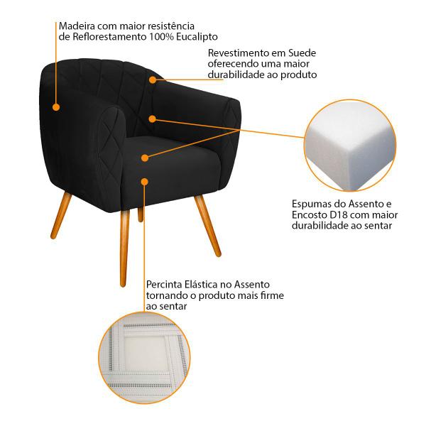 Imagem de Kit 02 Poltronas Grazi Pés Palito Suede - ADJ Decor