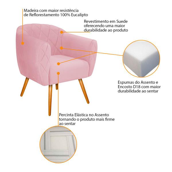 Imagem de Kit 02 Poltronas Grazi Pés Palito Suede - ADJ Decor