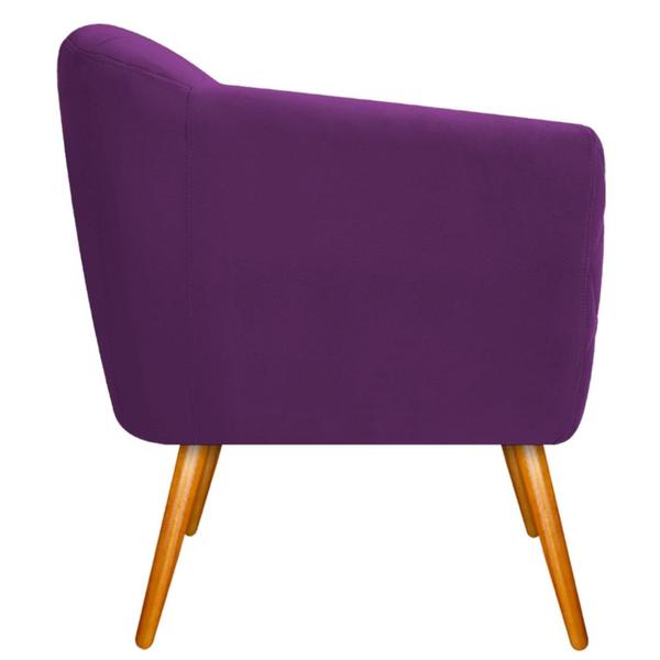 Imagem de Kit 02 Poltronas Grazi Pés Palito Suede Roxo - Amarena Móveis