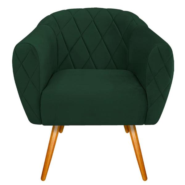 Imagem de Kit 02 Poltronas Grazi Pés Palito Suede Verde - Amarena Móveis