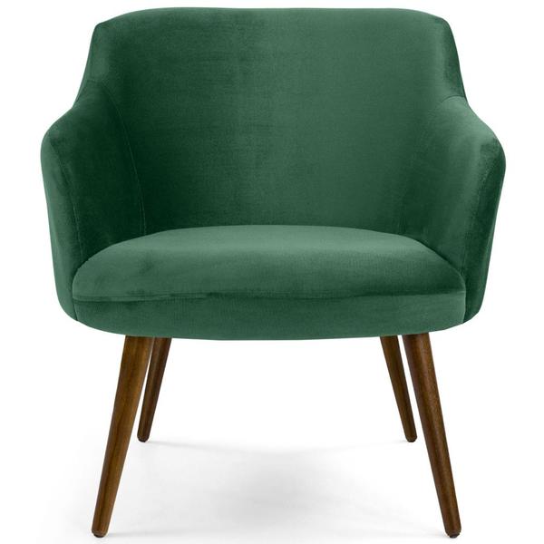 Imagem de Kit 02 Poltronas Jade Pés Palito Suede Verde Esmeralda - Nexta Casa