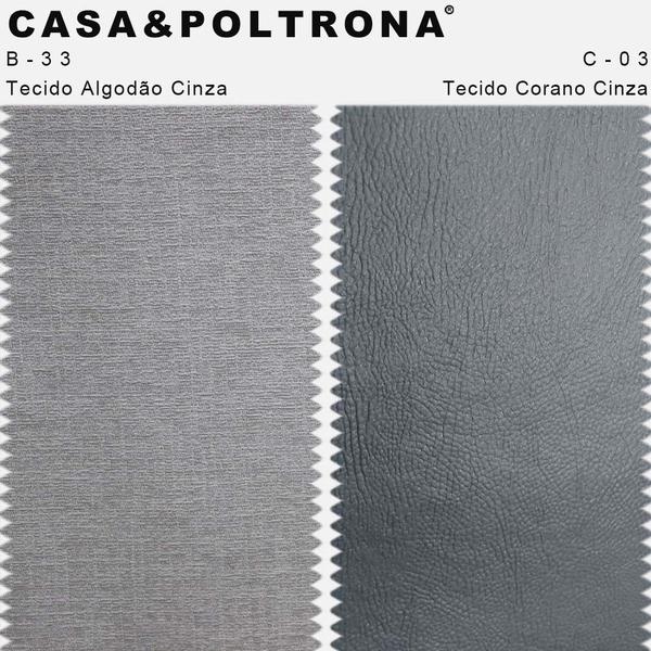 Imagem de Kit 02 Poltronas Jade Tressê Pés Palito Corano Cinza/Algodão Cinza - Nexta Casa