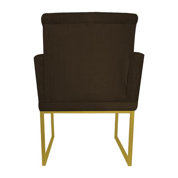 Imagem de Kit 02 Poltronas Klara Decorativa Base Ferro Dourado Suede - Estopar