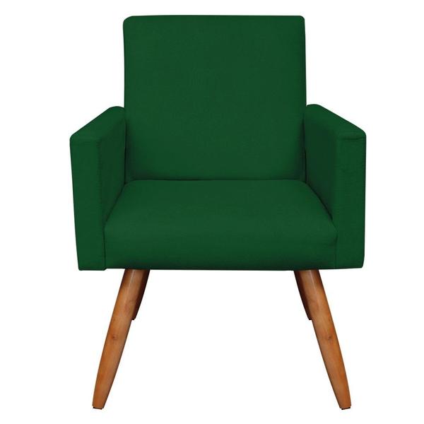 Imagem de Kit 02 Poltronas Larissa Suede Verde Pés Palito Castanho D'Rossi