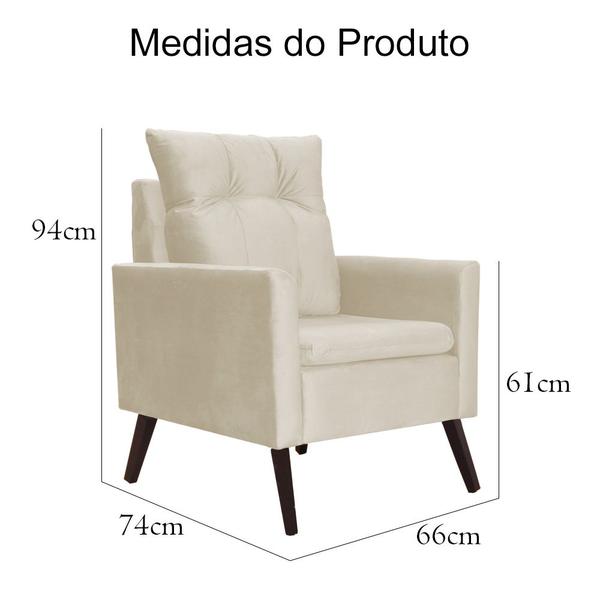 Imagem de Kit 02 Poltronas Ligia Luxo Veludo Cores - DS Estofados