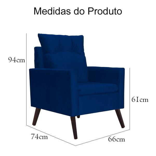 Imagem de Kit 02 Poltronas Ligia Requinte Suede Cores - DS Estofados