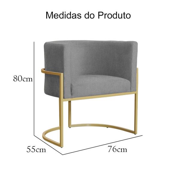 Imagem de Kit 02 Poltronas Luana Base em Metal Suede Cores - DS Estofados