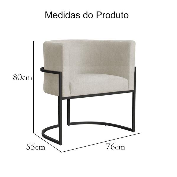 Imagem de Kit 02 Poltronas Luana Base Preta Suede Cores - DS Estofados