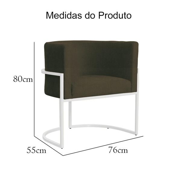 Imagem de Kit 02 Poltronas Luana Para Sala Base Branca Suede Cores - DS Estofados