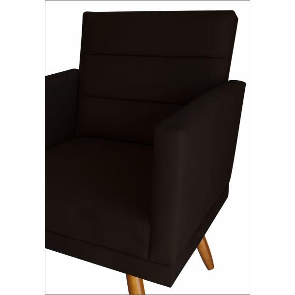 Imagem de Kit 02 Poltronas Luxo Decorativas Nina Suede Marrom