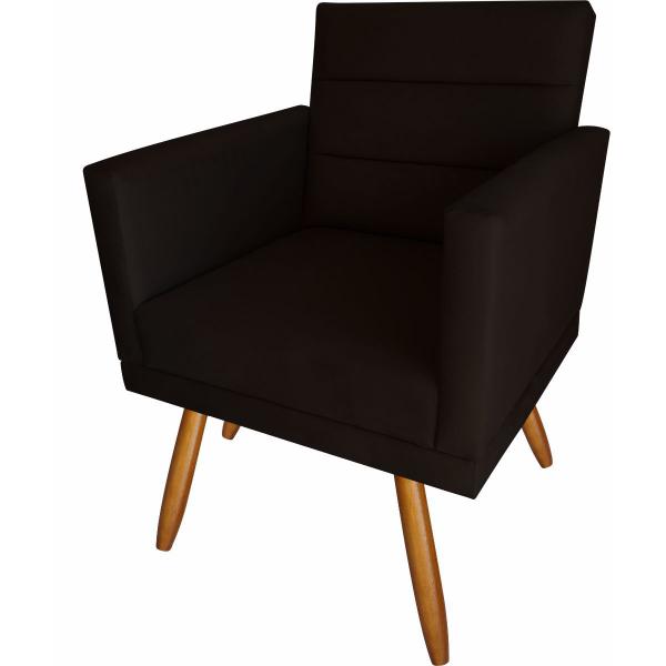 Imagem de Kit 02 Poltronas Luxo Decorativas Nina Suede Marrom